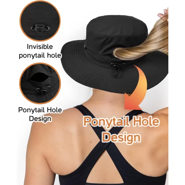 FURTALK Sun Hats for Women with Ponytail Hole Wide Brim Outdoor Hat UPF 50+Packable Summer Beach Hiking Fishing Hats