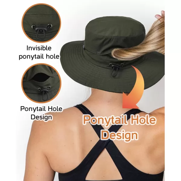 FURTALK Sun Hats for Women with Ponytail Hole Wide Brim Outdoor Hat UPF 50+Packable Summer Beach Hiking Fishing Hats
