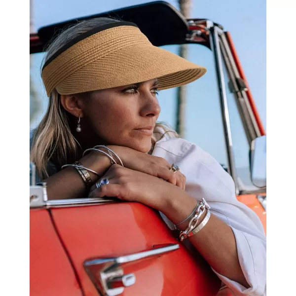 FURTALK Womens Sun Visor Hat Straw Sun Visors for Women Summer Packable Ponytail Beach Hats for Women Travel UPF 50+