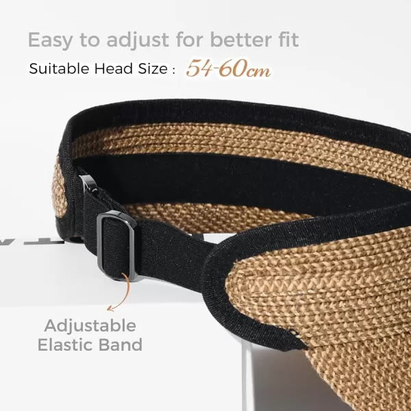 FURTALK Womens Sun Visor Hat Straw Sun Visors for Women Summer Packable Ponytail Beach Hats for Women Travel UPF 50+