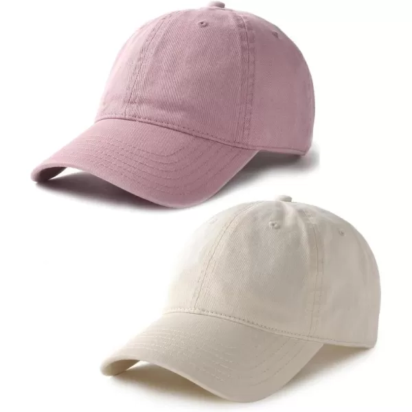 FURTALK Men and Women Vintage Washed Distressed Cotton Baseball Cap Plain Blank Adjustable Classic Baseball Hat Cap