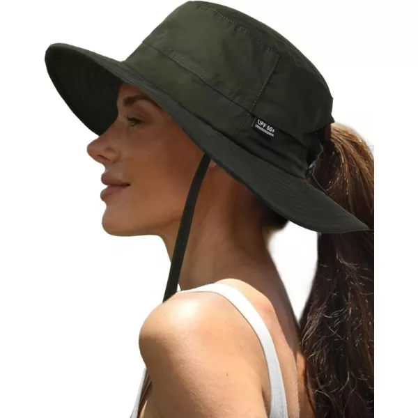 FURTALK Sun Hats for Women with Ponytail Hole Wide Brim Outdoor Hat UPF 50+Packable Summer Beach Hiking Fishing Hats