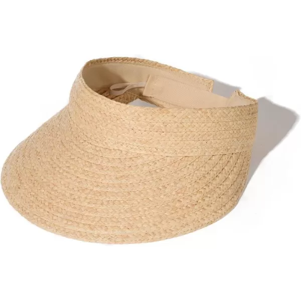 FURTALK Sun Visor Hats for Women Wide Brim Straw Visors Womens Foldable Beach Visors Summer Roll Up Ponytail Beach Hat