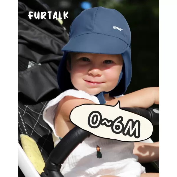FURTALK Baby Sun Hat UPF 50+ Adjustable Baby Boys Girls Quick Drying Summer Beach Hat with Neck Flap for Traveling Swim Hat