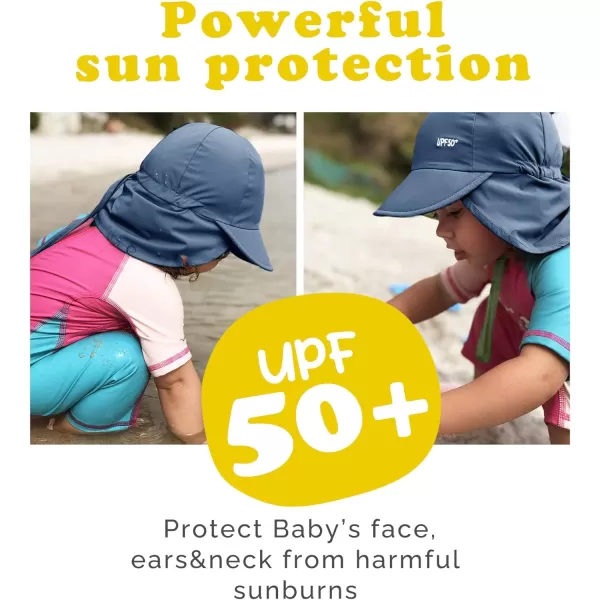 FURTALK Baby Sun Hat UPF 50+ Adjustable Baby Boys Girls Quick Drying Summer Beach Hat with Neck Flap for Traveling Swim Hat