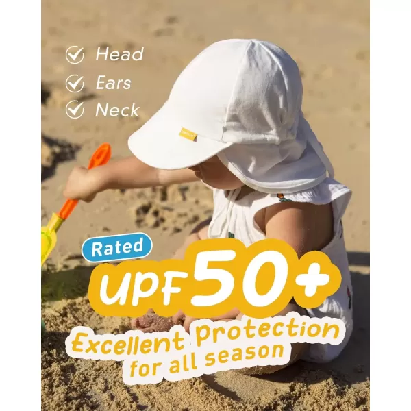 imageFURTALK Baby Sun Hat UPF 50 UV Ray Sun Protection Cotton Toddler Hats for Boys Girls02white