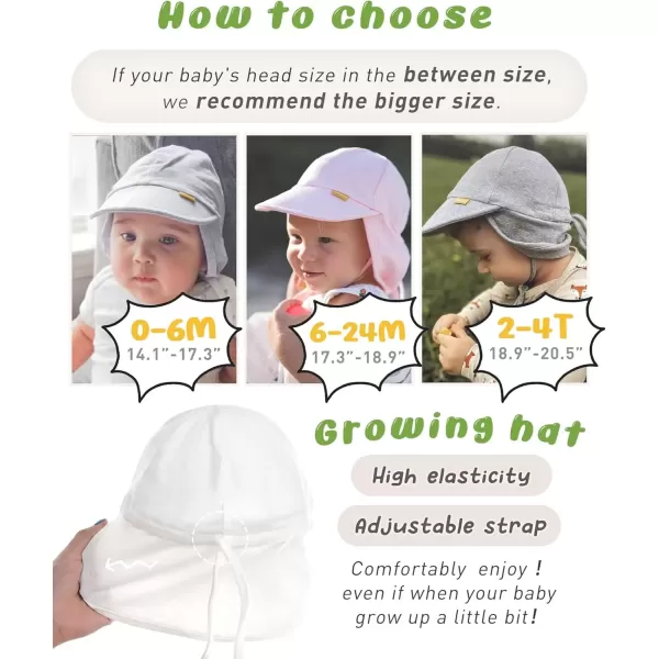 imageFURTALK Baby Sun Hat UPF 50 UV Ray Sun Protection Cotton Toddler Hats for Boys Girls02white
