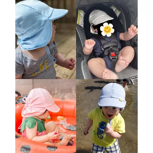 imageFURTALK Baby Sun Hat UPF 50 UV Ray Sun Protection Cotton Toddler Hats for Boys GirlsNavy