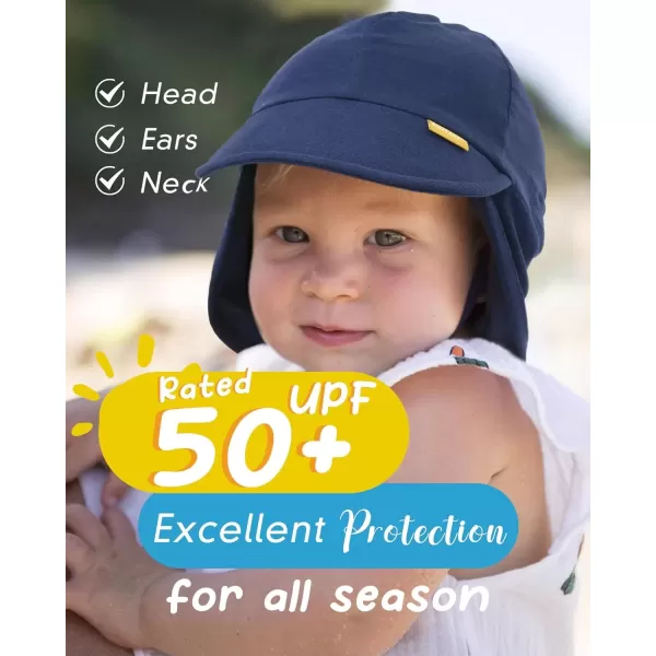 imageFURTALK Baby Sun Hat UPF 50 UV Ray Sun Protection Cotton Toddler Hats for Boys GirlsNavy