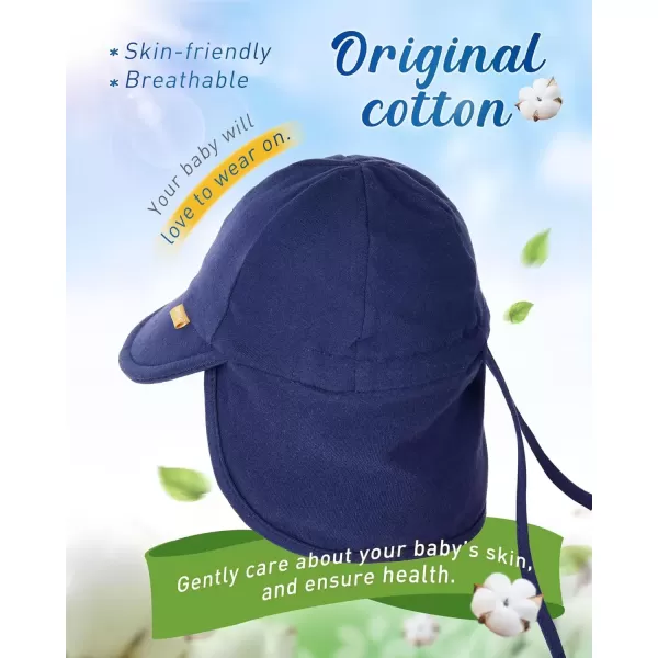 imageFURTALK Baby Sun Hat UPF 50 UV Ray Sun Protection Cotton Toddler Hats for Boys GirlsNavy