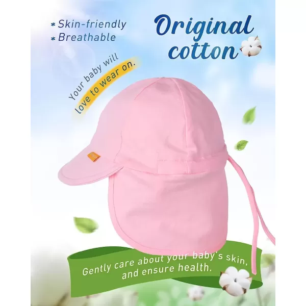 imageFURTALK Baby Sun Hat UPF 50 UV Ray Sun Protection Cotton Toddler Hats for Boys GirlsRose Pink