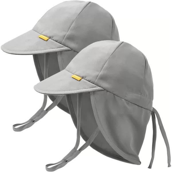 imageFURTALK Baby Sun Hat UV UPF 50 with Flap Ray Protection Toddler Infant Beach Hats for Boys GirlsGrey2p
