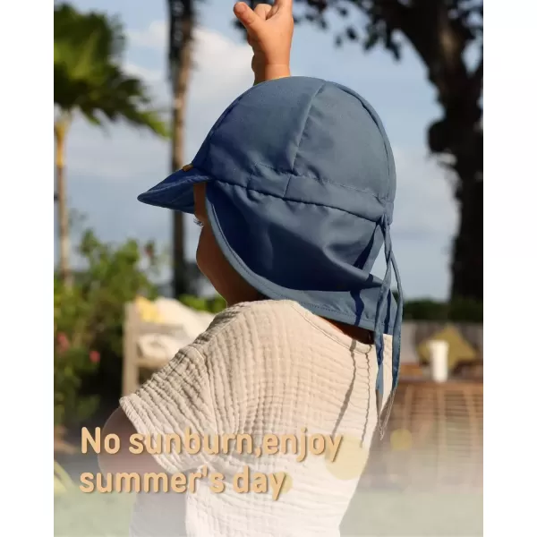 imageFURTALK Baby Sun Hat UV UPF 50 with Flap Ray Protection Toddler Infant Beach Hats for Boys GirlsNavygrey