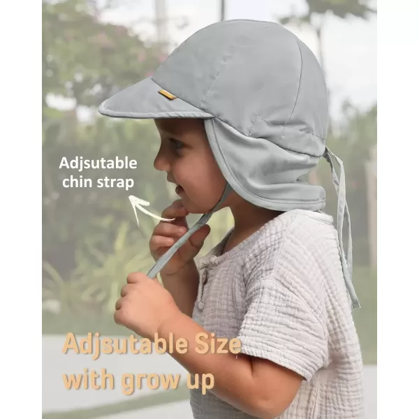 imageFURTALK Baby Sun Hat UV UPF 50 with Flap Ray Protection Toddler Infant Beach Hats for Boys GirlsNavygrey
