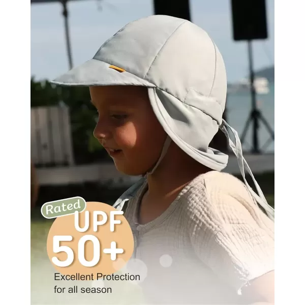 imageFURTALK Baby Sun Hat UV UPF 50 with Flap Ray Protection Toddler Infant Beach Hats for Boys GirlsNavygrey