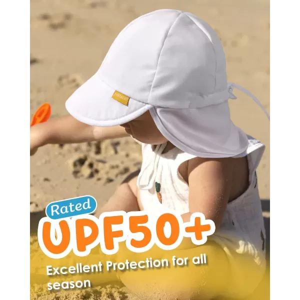 imageFURTALK Baby Sun Hat UV UPF 50 with Flap Ray Protection Toddler Infant Beach Hats for Boys GirlsWhitegrey