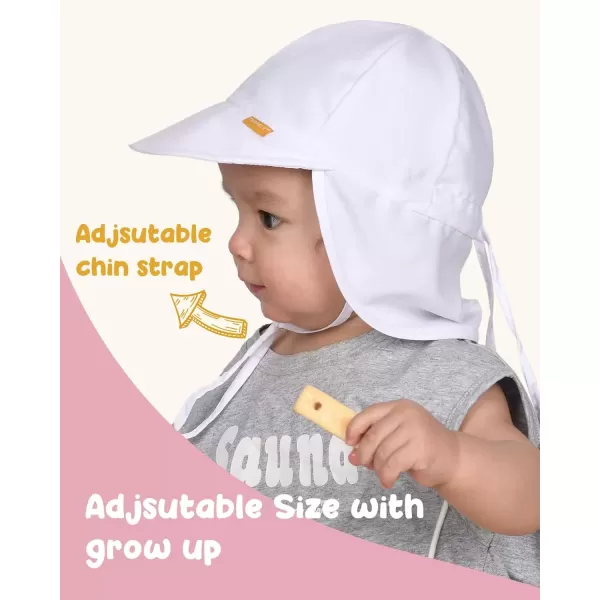 imageFURTALK Baby Sun Hat UV UPF 50 with Flap Ray Protection Toddler Infant Beach Hats for Boys GirlsWhitegrey