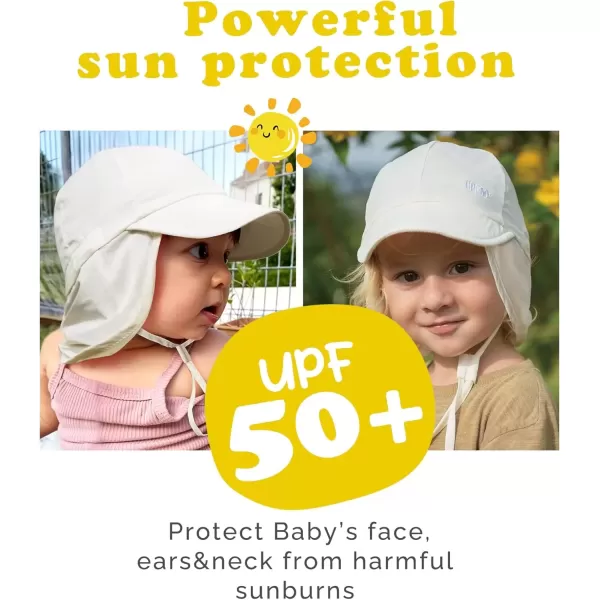 imageFURTALK Baby Sun Hat with Neck Flap UPF 50 Adjustable Baby Boys Girls Summer Beach Hat for Traveling Swim HatBeige