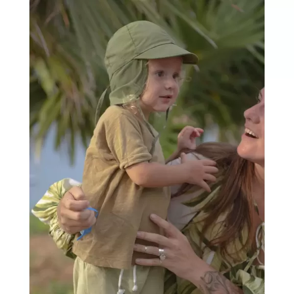 imageFURTALK Baby Sun Hat with Neck Flap UPF 50 Adjustable Baby Boys Girls Summer Beach Hat for Traveling Swim HatGreen