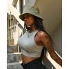 imageFURTALK Bucket Hats for Women Washed Cotton Packable Summer Beach Sun Hats Mens Womens Bucket Hat with Strings for Travel01 Army Green