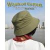 imageFURTALK Bucket Hats for Women Washed Cotton Packable Summer Beach Sun Hats Mens Womens Bucket Hat with Strings for Travel01 Army Green