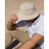 imageFURTALK Bucket Hats for Women Washed Cotton Packable Summer Beach Sun Hats Mens Womens Bucket Hat with Strings for TravelBeige