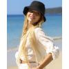 imageFURTALK Bucket Hats for Women Washed Cotton Packable Summer Beach Sun Hats Mens Womens Bucket Hat with Strings for TravelBlack