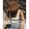 imageFURTALK Bucket Hats for Women Washed Cotton Packable Summer Beach Sun Hats Mens Womens Bucket Hat with Strings for TravelDark Orange