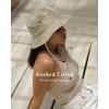 imageFURTALK Bucket Hats for Women Washed Cotton Packable Summer Beach Sun Hats Mens Womens Bucket Hat with Strings for TravelLight Khaki
