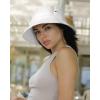 imageFURTALK Bucket Hats for Women Washed Cotton Packable Summer Beach Sun Hats Mens Womens Bucket Hat with Strings for TravelWhite