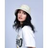 imageFURTALK Bucket Hats for Women Washed Cotton Packable Summer Beach Sun Hats Mens Womens Bucket Hat with Strings for TravelWhite