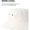 imageFURTALK Bucket Hats for Women Washed Cotton Packable Summer Beach Sun Hats Mens Womens Bucket Hat with Strings for TravelWhite