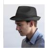 imageFURTALK Fedora Straw Sun Hat for Men Women Foldable Roll Up Short Brim Trilby Hat Panama Beach Hat UPF 50Black