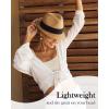 imageFURTALK Fedora Straw Sun Hat for Men Women Foldable Roll Up Short Brim Trilby Hat Panama Beach Hat UPF 50Khaki