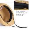 imageFURTALK Fedora Straw Sun Hat for Men Women Foldable Roll Up Short Brim Trilby Hat Panama Beach Hat UPF 50Khaki