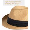 imageFURTALK Fedora Straw Sun Hat for Men Women Foldable Roll Up Short Brim Trilby Hat Panama Beach Hat UPF 50Khaki