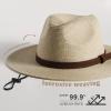 imageFURTALK Womens Mens Wide Brim Straw Panama Hat Fedora Summer Beach Sun Hat UPF Straw Hat for WomenAebeige 02