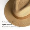 imageFURTALK Womens Mens Wide Brim Straw Panama Hat Fedora Summer Beach Sun Hat UPF Straw Hat for WomenBrown