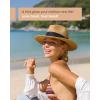 imageFURTALK Womens Mens Wide Brim Straw Panama Hat Fedora Summer Beach Sun Hat UPF Straw Hat for WomenBrown