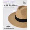 imageFURTALK Womens Mens Wide Brim Straw Panama Hat Fedora Summer Beach Sun Hat UPF Straw Hat for WomenKhaki