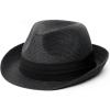 imageFURTALK Fedora Straw Sun Hat for Men Women Foldable Roll Up Short Brim Trilby Hat Panama Beach Hat UPF 50Black