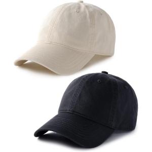imageFURTALK Men and Women Vintage Washed Distressed Cotton Baseball Cap Plain Blank Adjustable Classic Baseball Hat CapBlackBeige