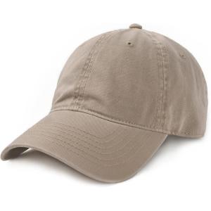 imageFURTALK Men and Women Vintage Washed Distressed Cotton Baseball Cap Plain Blank Adjustable Classic Baseball Hat CapLight Khaki