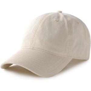 imageFURTALK Unisex Vintage Washed Unstructured Baseball Cap 100 Washed Cotton Soft Cap Adjustable Unisex Baseball Hat Dad HatBeige