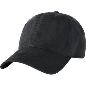 imageFURTALK Unisex Vintage Washed Unstructured Baseball Cap 100 Washed Cotton Soft Cap Adjustable Unisex Baseball Hat Dad HatBlack