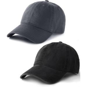 imageFURTALK Unisex Vintage Washed Unstructured Baseball Cap 100 Washed Cotton Soft Cap Adjustable Unisex Baseball Hat Dad HatGreyblack