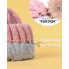 imageFURTALK Kids Winter Hat Toddler Knitted Pom Beanie Hat Cotton Lined Faux Fur Pom Pom Cap Baby Girls Boys Beanies08 Pink With Pink Pom