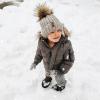 imageFURTALK Kids Winter Hat Toddler Knitted Pom Beanie Hat Cotton Lined Faux Fur Pom Pom Cap Baby Girls Boys Beanies12 Light Grey