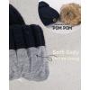 imageFURTALK Kids Winter Hat Toddler Knitted Pom Beanie Hat Cotton Lined Faux Fur Pom Pom Cap Baby Girls Boys Beanies20 Navy