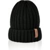 imageFURTALK Winter Hats for Women Fleece Lined Beanie Knit Chunky Womens Snow CapBlack